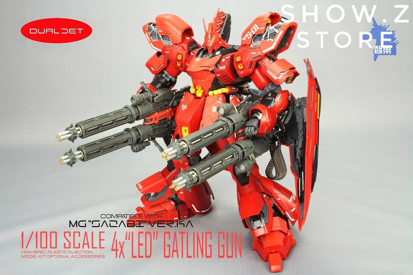Zhile ZL MG 1/100 4X Sazabi MSN-04 Gatling Gun Add On Kit W/ LED 10 Zhile ZL MG 1/100 4X Sazabi MSN-04 Gatling Gun Add On Kit W/ LED - Image 8